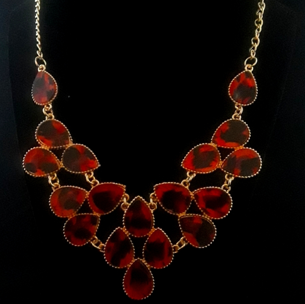 LEOPARD PRINT WATERDROPS FASHION NECKLACES
